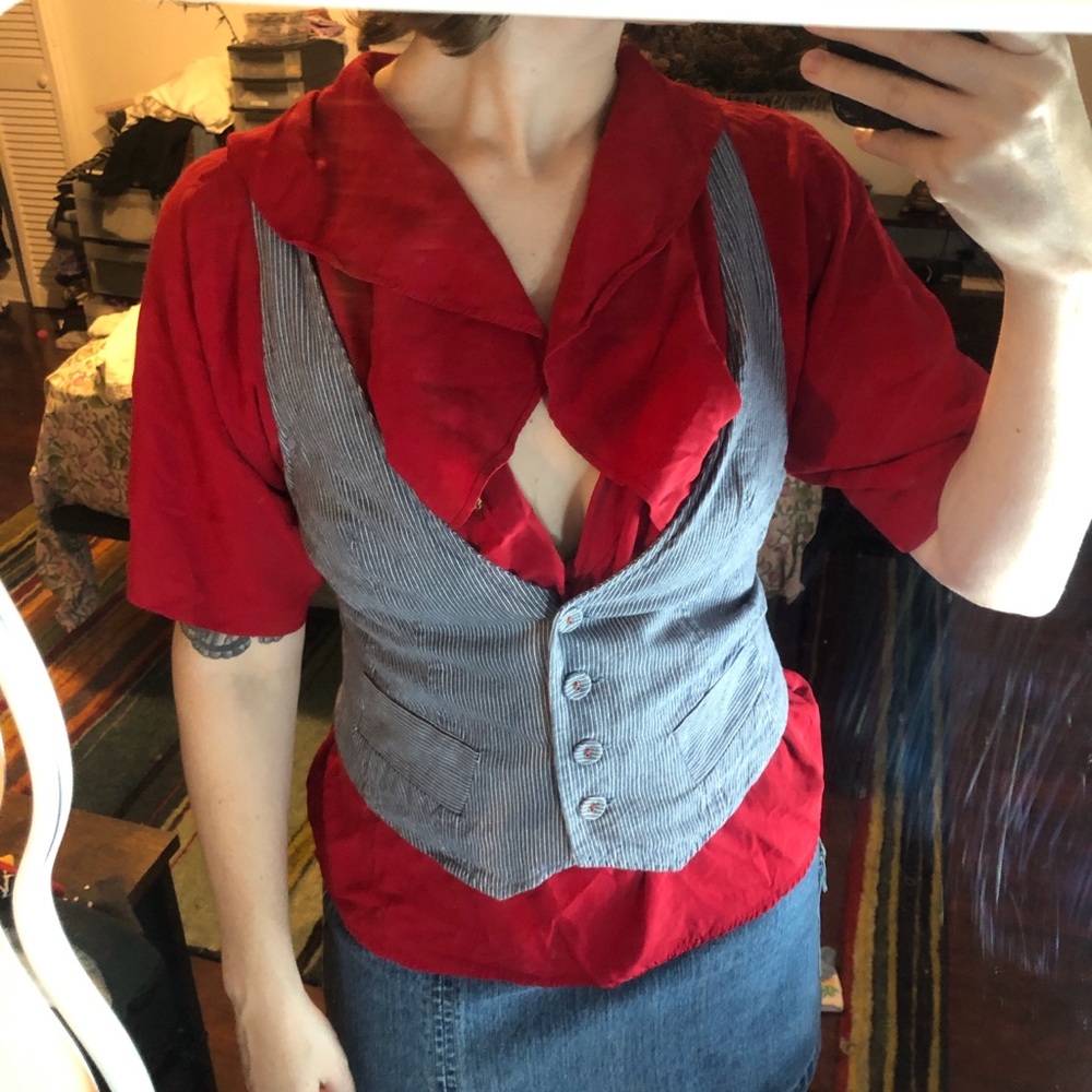 nautical sailor striped vest with adjustable straps